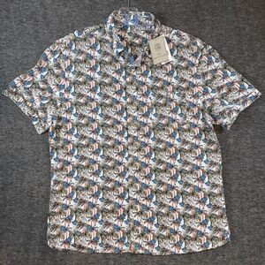 Age Of Wisdom Mens Button Up Shirt Tropical Surfboards Multi-Color Sz M NEW